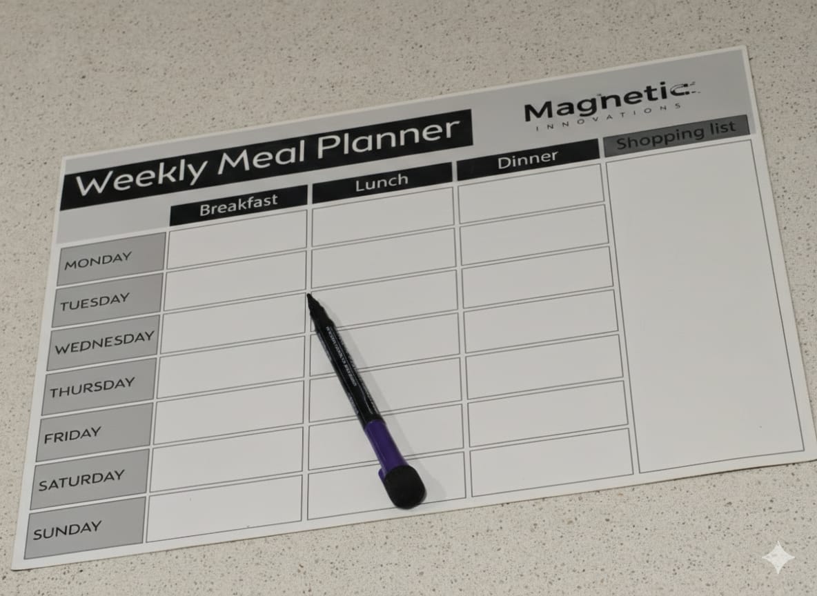 Original manual meal planning board from March 2024