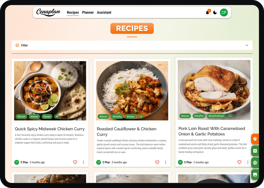 Cenaplan app preview